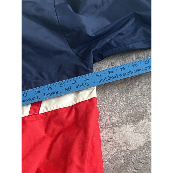 Helly Hansen Sailing Ski Jacket Men Small 46-48 Chest Hidden Hood Red White Blue - Picture 13 of 14